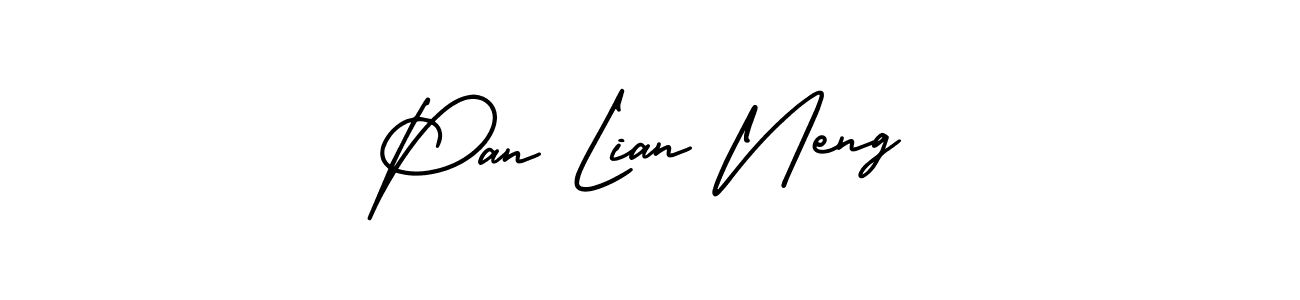 This is the best signature style for the Pan Lian Neng name. Also you like these signature font (AmerikaSignatureDemo-Regular). Mix name signature. Pan Lian Neng signature style 3 images and pictures png