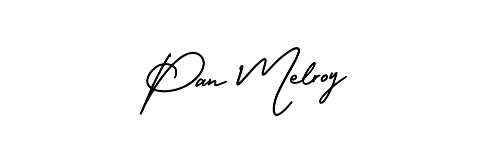It looks lik you need a new signature style for name Pan Melroy. Design unique handwritten (AmerikaSignatureDemo-Regular) signature with our free signature maker in just a few clicks. Pan Melroy signature style 3 images and pictures png