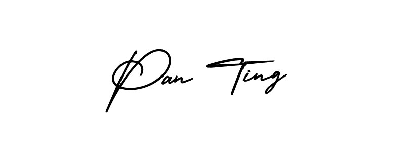 You should practise on your own different ways (AmerikaSignatureDemo-Regular) to write your name (Pan Ting) in signature. don't let someone else do it for you. Pan Ting signature style 3 images and pictures png
