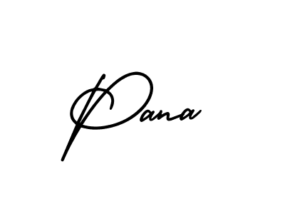 You should practise on your own different ways (AmerikaSignatureDemo-Regular) to write your name (Pana) in signature. don't let someone else do it for you. Pana signature style 3 images and pictures png