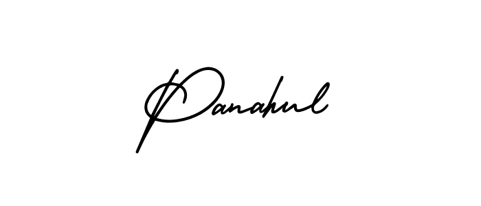 How to Draw Panahul signature style? AmerikaSignatureDemo-Regular is a latest design signature styles for name Panahul. Panahul signature style 3 images and pictures png