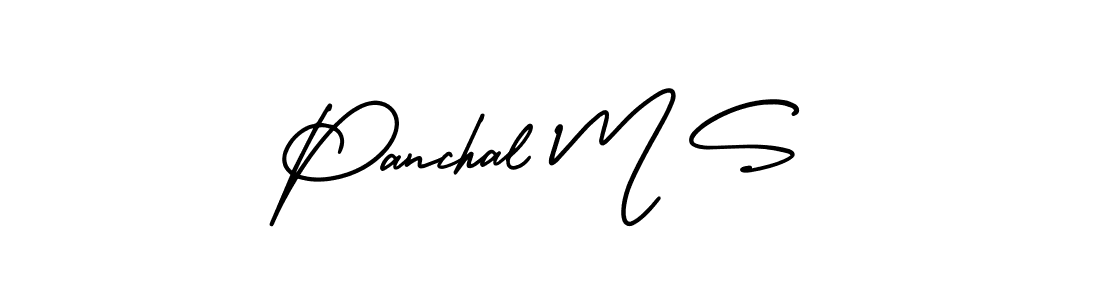The best way (AmerikaSignatureDemo-Regular) to make a short signature is to pick only two or three words in your name. The name Panchal M S include a total of six letters. For converting this name. Panchal M S signature style 3 images and pictures png