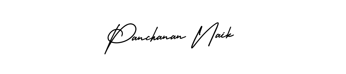 The best way (AmerikaSignatureDemo-Regular) to make a short signature is to pick only two or three words in your name. The name Panchanan Naik include a total of six letters. For converting this name. Panchanan Naik signature style 3 images and pictures png