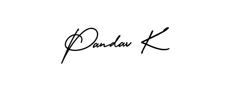 Design your own signature with our free online signature maker. With this signature software, you can create a handwritten (AmerikaSignatureDemo-Regular) signature for name Pandav K. Pandav K signature style 3 images and pictures png