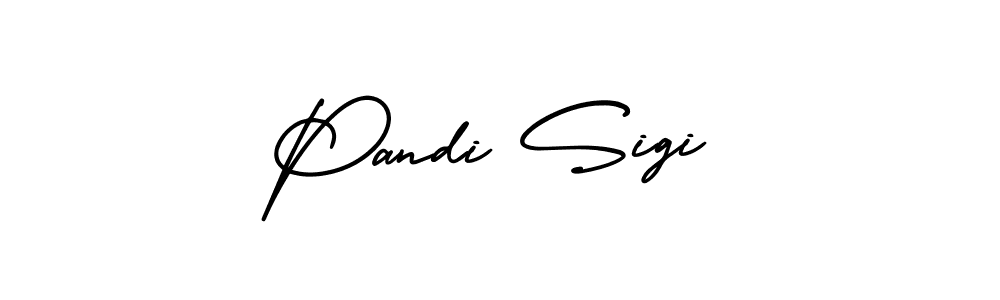 You should practise on your own different ways (AmerikaSignatureDemo-Regular) to write your name (Pandi Sigi) in signature. don't let someone else do it for you. Pandi Sigi signature style 3 images and pictures png