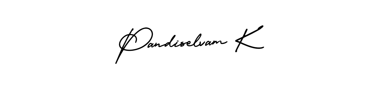 Use a signature maker to create a handwritten signature online. With this signature software, you can design (AmerikaSignatureDemo-Regular) your own signature for name Pandiselvam K. Pandiselvam K signature style 3 images and pictures png
