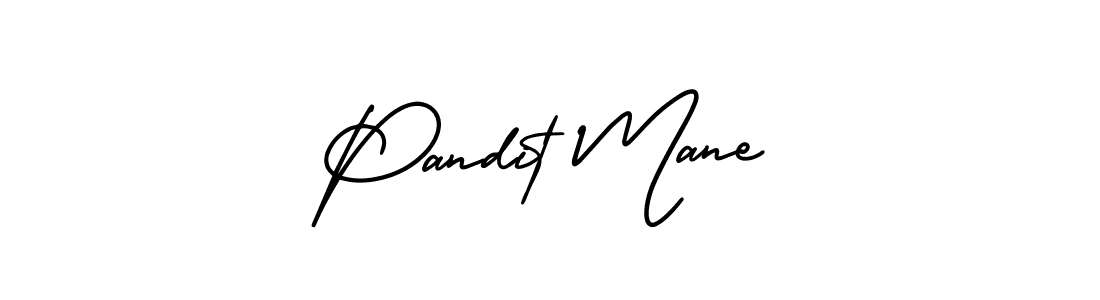 You should practise on your own different ways (AmerikaSignatureDemo-Regular) to write your name (Pandit Mane) in signature. don't let someone else do it for you. Pandit Mane signature style 3 images and pictures png