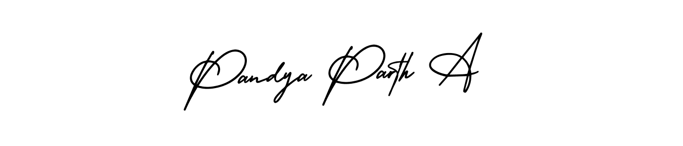 How to make Pandya Parth A name signature. Use AmerikaSignatureDemo-Regular style for creating short signs online. This is the latest handwritten sign. Pandya Parth A signature style 3 images and pictures png