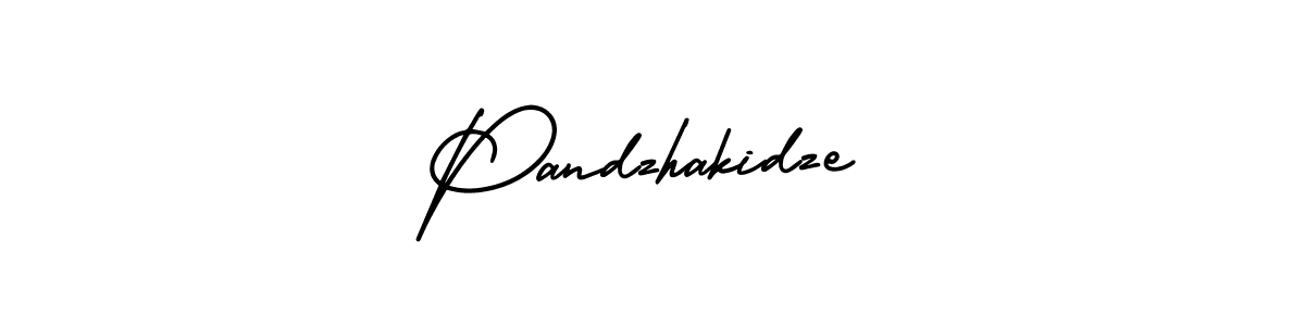 You should practise on your own different ways (AmerikaSignatureDemo-Regular) to write your name (Pandzhakidze) in signature. don't let someone else do it for you. Pandzhakidze signature style 3 images and pictures png