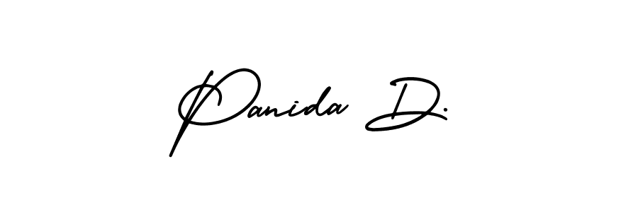 The best way (AmerikaSignatureDemo-Regular) to make a short signature is to pick only two or three words in your name. The name Panida D. include a total of six letters. For converting this name. Panida D. signature style 3 images and pictures png