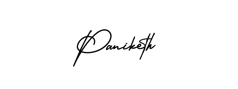 Use a signature maker to create a handwritten signature online. With this signature software, you can design (AmerikaSignatureDemo-Regular) your own signature for name Paniketh. Paniketh signature style 3 images and pictures png