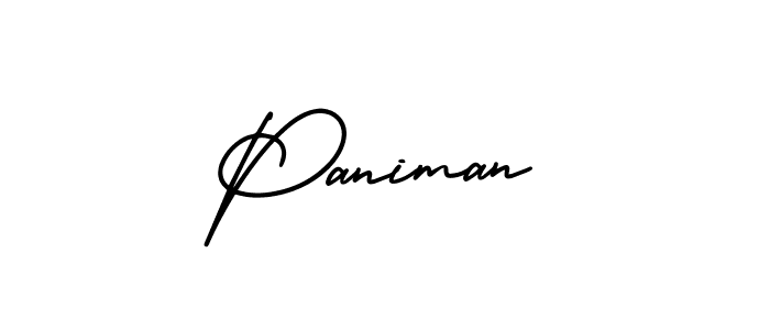 Make a beautiful signature design for name Paniman. With this signature (AmerikaSignatureDemo-Regular) style, you can create a handwritten signature for free. Paniman signature style 3 images and pictures png