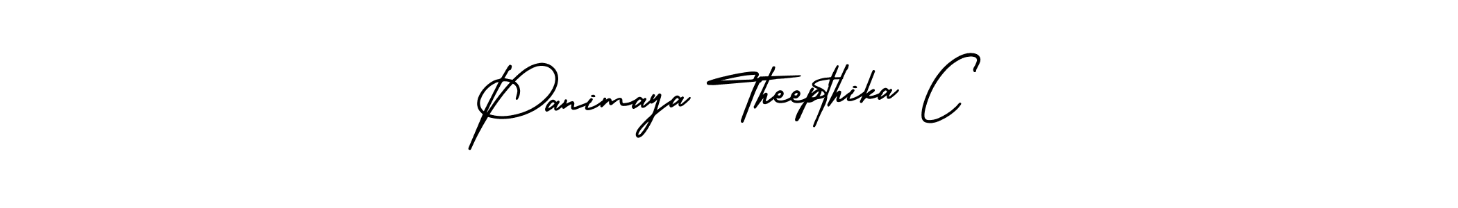 Use a signature maker to create a handwritten signature online. With this signature software, you can design (AmerikaSignatureDemo-Regular) your own signature for name Panimaya Theepthika C. Panimaya Theepthika C signature style 3 images and pictures png