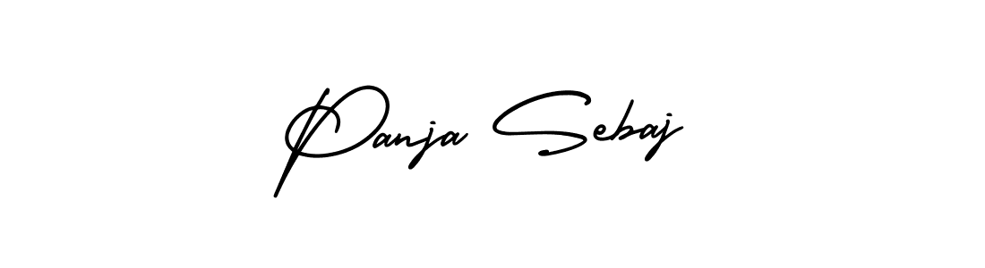 The best way (AmerikaSignatureDemo-Regular) to make a short signature is to pick only two or three words in your name. The name Panja Sebaj include a total of six letters. For converting this name. Panja Sebaj signature style 3 images and pictures png