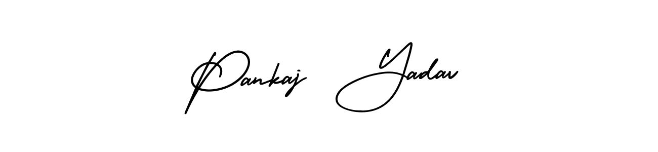 The best way (AmerikaSignatureDemo-Regular) to make a short signature is to pick only two or three words in your name. The name Pankaj  Yadav include a total of six letters. For converting this name. Pankaj  Yadav signature style 3 images and pictures png
