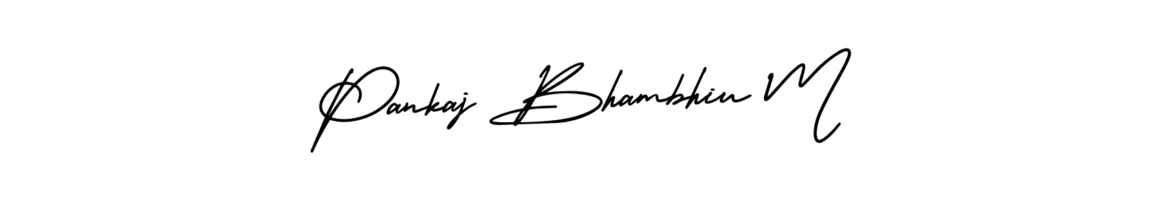 How to Draw Pankaj Bhambhiu M signature style? AmerikaSignatureDemo-Regular is a latest design signature styles for name Pankaj Bhambhiu M. Pankaj Bhambhiu M signature style 3 images and pictures png