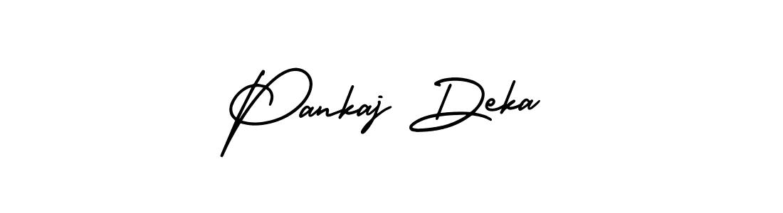 The best way (AmerikaSignatureDemo-Regular) to make a short signature is to pick only two or three words in your name. The name Pankaj Deka include a total of six letters. For converting this name. Pankaj Deka signature style 3 images and pictures png