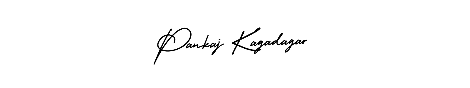 You should practise on your own different ways (AmerikaSignatureDemo-Regular) to write your name (Pankaj Kagadagar) in signature. don't let someone else do it for you. Pankaj Kagadagar signature style 3 images and pictures png