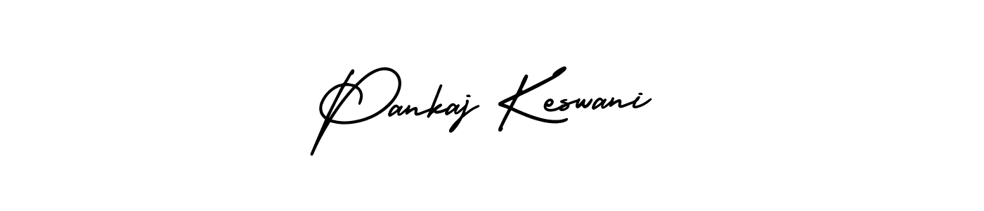 You should practise on your own different ways (AmerikaSignatureDemo-Regular) to write your name (Pankaj Keswani) in signature. don't let someone else do it for you. Pankaj Keswani signature style 3 images and pictures png