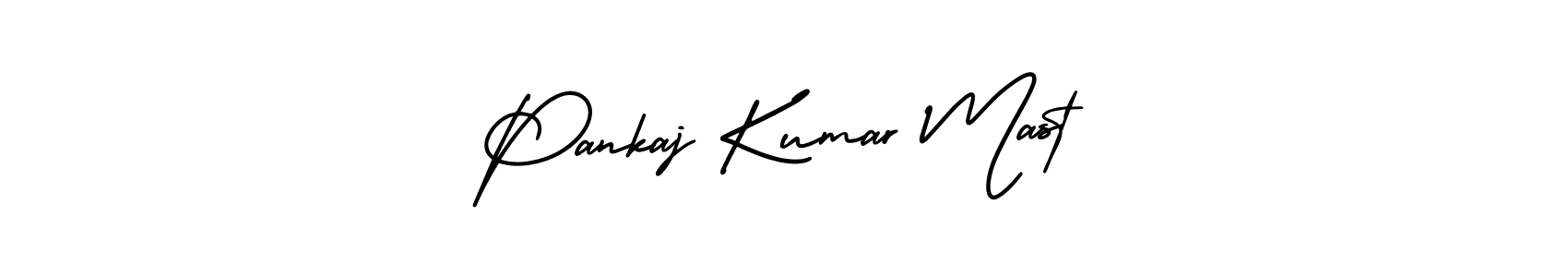 You should practise on your own different ways (AmerikaSignatureDemo-Regular) to write your name (Pankaj Kumar Mast) in signature. don't let someone else do it for you. Pankaj Kumar Mast signature style 3 images and pictures png