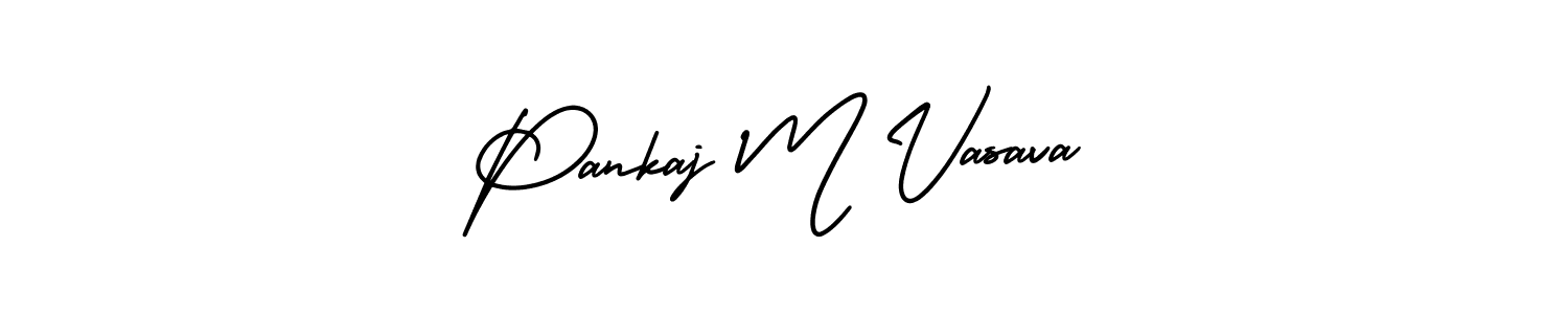 if you are searching for the best signature style for your name Pankaj M Vasava. so please give up your signature search. here we have designed multiple signature styles  using AmerikaSignatureDemo-Regular. Pankaj M Vasava signature style 3 images and pictures png