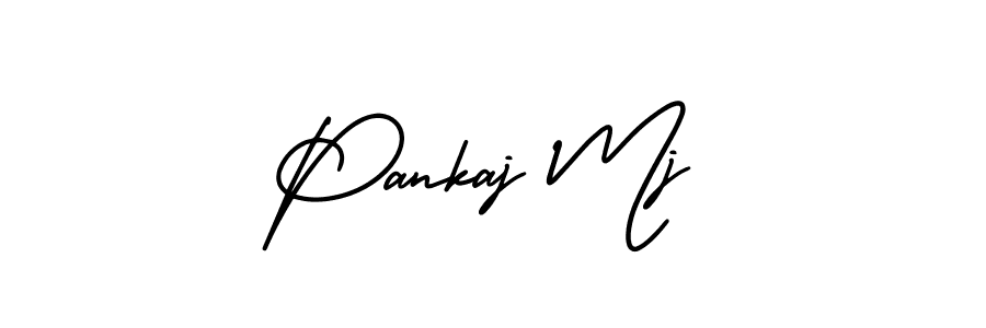 if you are searching for the best signature style for your name Pankaj Mj. so please give up your signature search. here we have designed multiple signature styles  using AmerikaSignatureDemo-Regular. Pankaj Mj signature style 3 images and pictures png