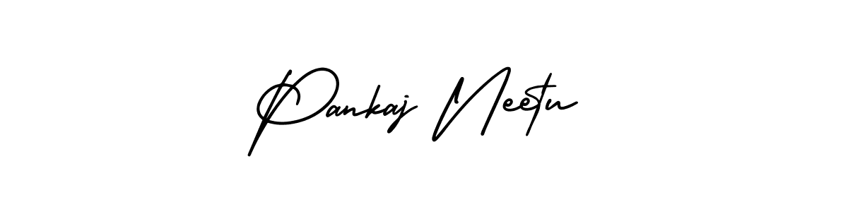 Pankaj Neetu stylish signature style. Best Handwritten Sign (AmerikaSignatureDemo-Regular) for my name. Handwritten Signature Collection Ideas for my name Pankaj Neetu. Pankaj Neetu signature style 3 images and pictures png