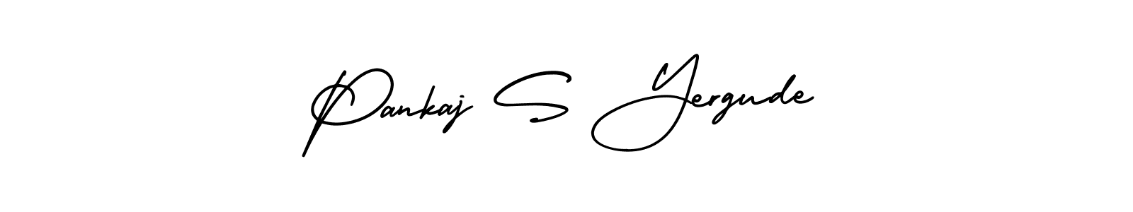 You should practise on your own different ways (AmerikaSignatureDemo-Regular) to write your name (Pankaj S Yergude) in signature. don't let someone else do it for you. Pankaj S Yergude signature style 3 images and pictures png