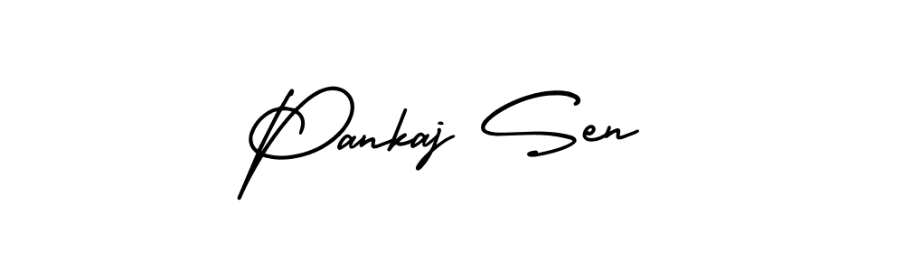 You should practise on your own different ways (AmerikaSignatureDemo-Regular) to write your name (Pankaj Sen) in signature. don't let someone else do it for you. Pankaj Sen signature style 3 images and pictures png