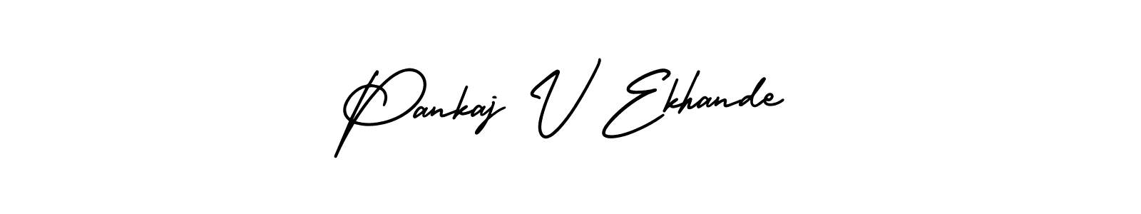 Make a beautiful signature design for name Pankaj V Ekhande. With this signature (AmerikaSignatureDemo-Regular) style, you can create a handwritten signature for free. Pankaj V Ekhande signature style 3 images and pictures png