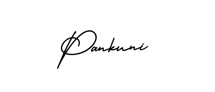 if you are searching for the best signature style for your name Pankuni. so please give up your signature search. here we have designed multiple signature styles  using AmerikaSignatureDemo-Regular. Pankuni signature style 3 images and pictures png