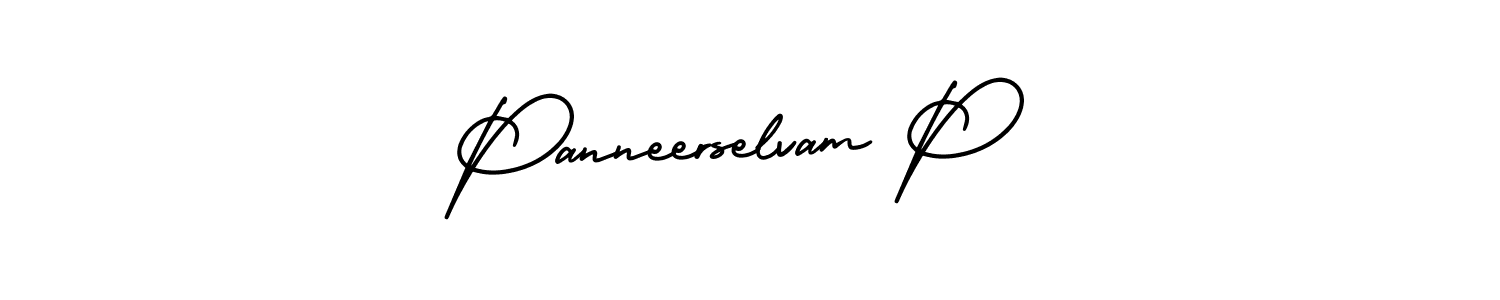 Make a short Panneerselvam P signature style. Manage your documents anywhere anytime using AmerikaSignatureDemo-Regular. Create and add eSignatures, submit forms, share and send files easily. Panneerselvam P signature style 3 images and pictures png