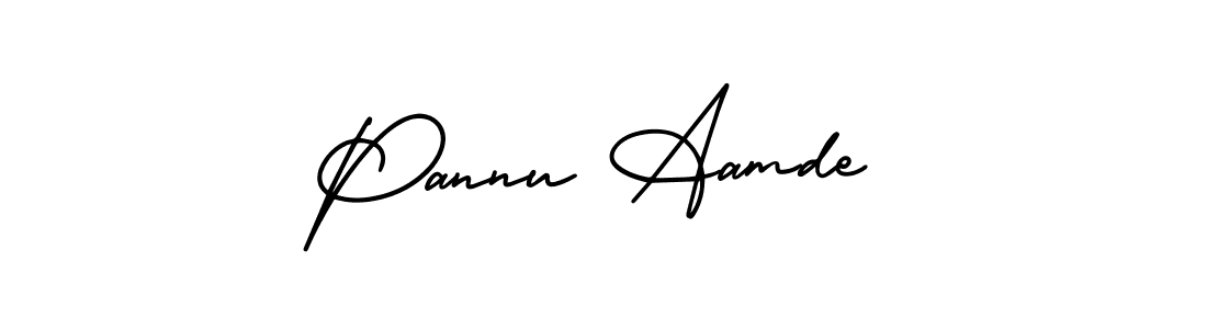 This is the best signature style for the Pannu Aamde name. Also you like these signature font (AmerikaSignatureDemo-Regular). Mix name signature. Pannu Aamde signature style 3 images and pictures png