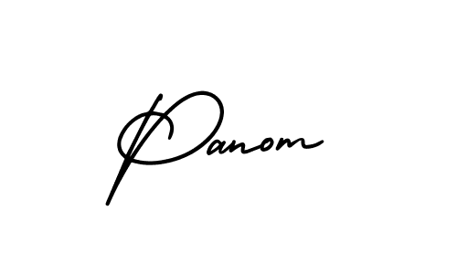 You should practise on your own different ways (AmerikaSignatureDemo-Regular) to write your name (Panom) in signature. don't let someone else do it for you. Panom signature style 3 images and pictures png
