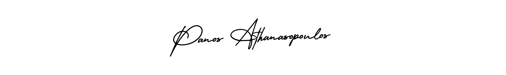 The best way (AmerikaSignatureDemo-Regular) to make a short signature is to pick only two or three words in your name. The name Panos Athanasopoulos include a total of six letters. For converting this name. Panos Athanasopoulos signature style 3 images and pictures png