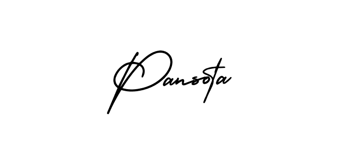 You should practise on your own different ways (AmerikaSignatureDemo-Regular) to write your name (Pansota) in signature. don't let someone else do it for you. Pansota signature style 3 images and pictures png