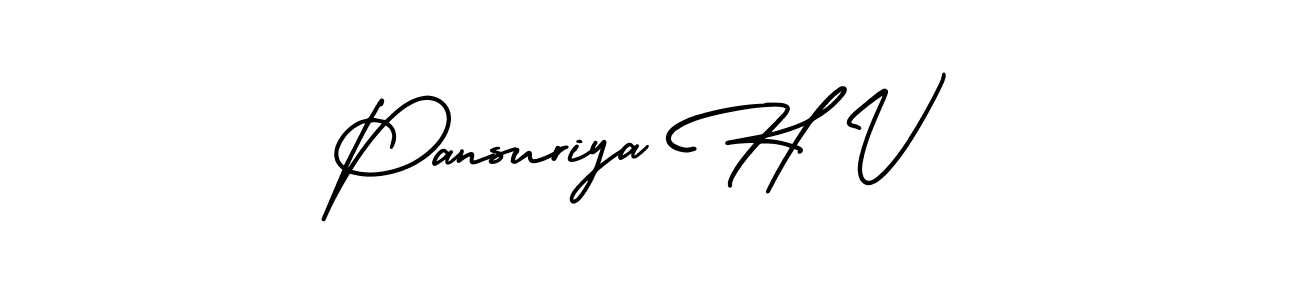 Similarly AmerikaSignatureDemo-Regular is the best handwritten signature design. Signature creator online .You can use it as an online autograph creator for name Pansuriya H V. Pansuriya H V signature style 3 images and pictures png