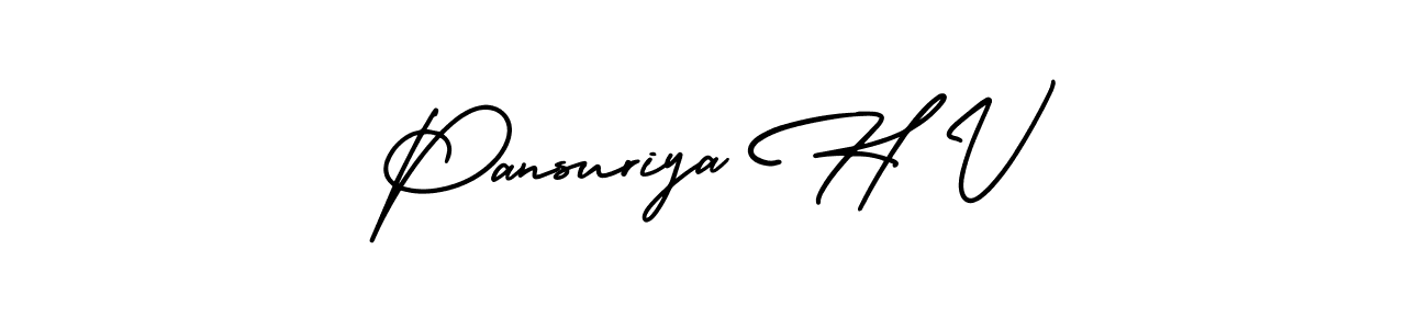 Design your own signature with our free online signature maker. With this signature software, you can create a handwritten (AmerikaSignatureDemo-Regular) signature for name Pansuriya H V. Pansuriya H V signature style 3 images and pictures png