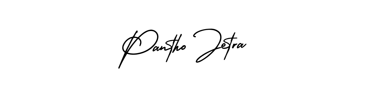 How to make Pantho Jetra name signature. Use AmerikaSignatureDemo-Regular style for creating short signs online. This is the latest handwritten sign. Pantho Jetra signature style 3 images and pictures png