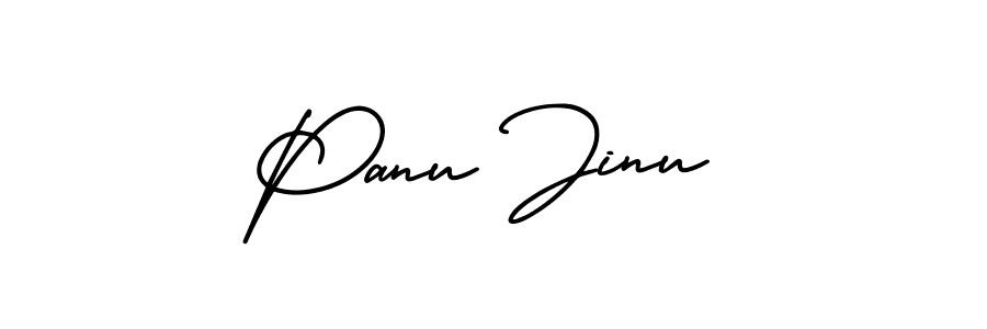 Panu Jinu stylish signature style. Best Handwritten Sign (AmerikaSignatureDemo-Regular) for my name. Handwritten Signature Collection Ideas for my name Panu Jinu. Panu Jinu signature style 3 images and pictures png