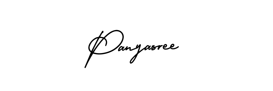 You should practise on your own different ways (AmerikaSignatureDemo-Regular) to write your name (Panyasree) in signature. don't let someone else do it for you. Panyasree signature style 3 images and pictures png