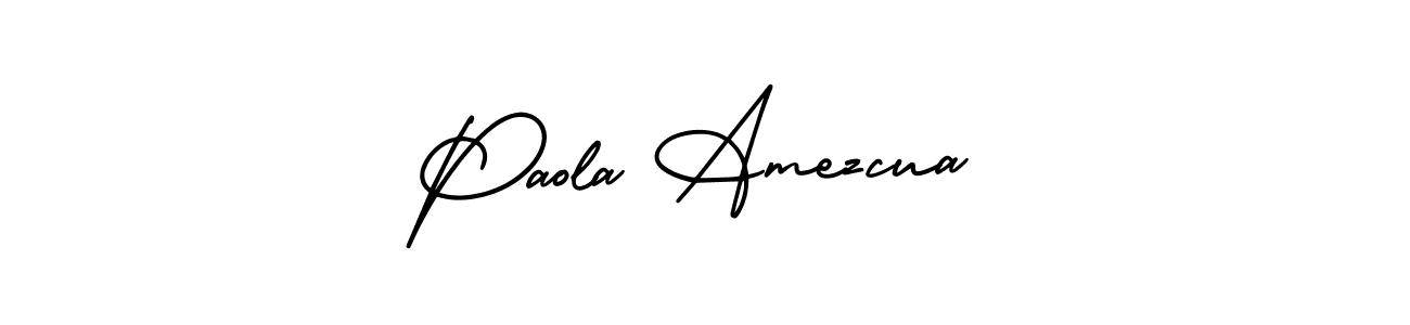 Use a signature maker to create a handwritten signature online. With this signature software, you can design (AmerikaSignatureDemo-Regular) your own signature for name Paola Amezcua. Paola Amezcua signature style 3 images and pictures png