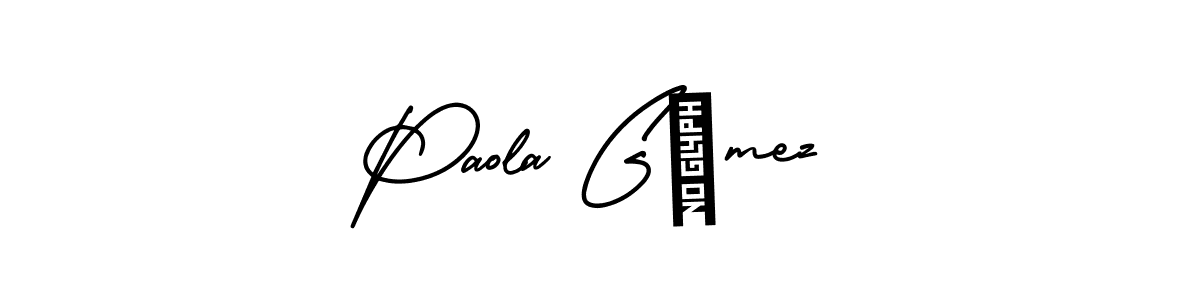 Similarly AmerikaSignatureDemo-Regular is the best handwritten signature design. Signature creator online .You can use it as an online autograph creator for name Paola Gómez. Paola Gómez signature style 3 images and pictures png