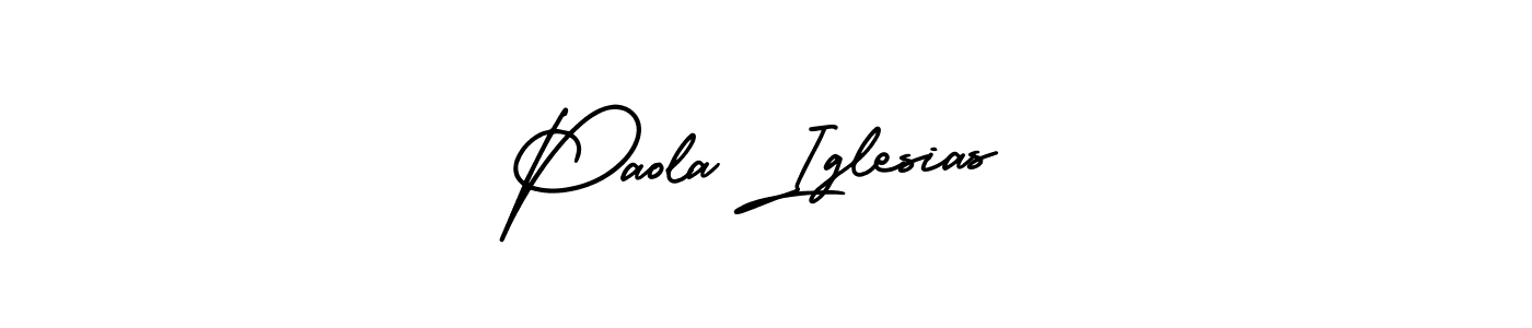 Use a signature maker to create a handwritten signature online. With this signature software, you can design (AmerikaSignatureDemo-Regular) your own signature for name Paola Iglesias. Paola Iglesias signature style 3 images and pictures png