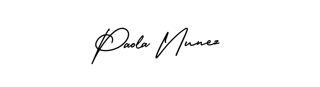 AmerikaSignatureDemo-Regular is a professional signature style that is perfect for those who want to add a touch of class to their signature. It is also a great choice for those who want to make their signature more unique. Get Paola Nunez name to fancy signature for free. Paola Nunez signature style 3 images and pictures png