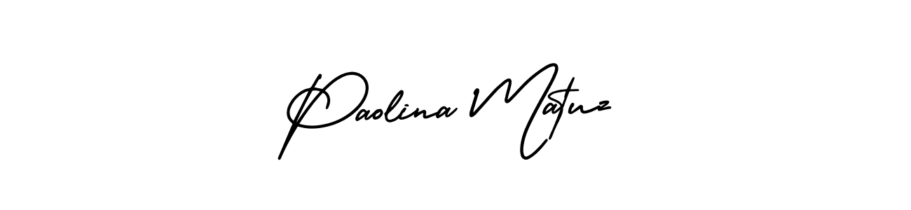 AmerikaSignatureDemo-Regular is a professional signature style that is perfect for those who want to add a touch of class to their signature. It is also a great choice for those who want to make their signature more unique. Get Paolina Matuz name to fancy signature for free. Paolina Matuz signature style 3 images and pictures png