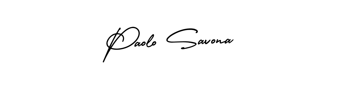 How to make Paolo Savona name signature. Use AmerikaSignatureDemo-Regular style for creating short signs online. This is the latest handwritten sign. Paolo Savona signature style 3 images and pictures png