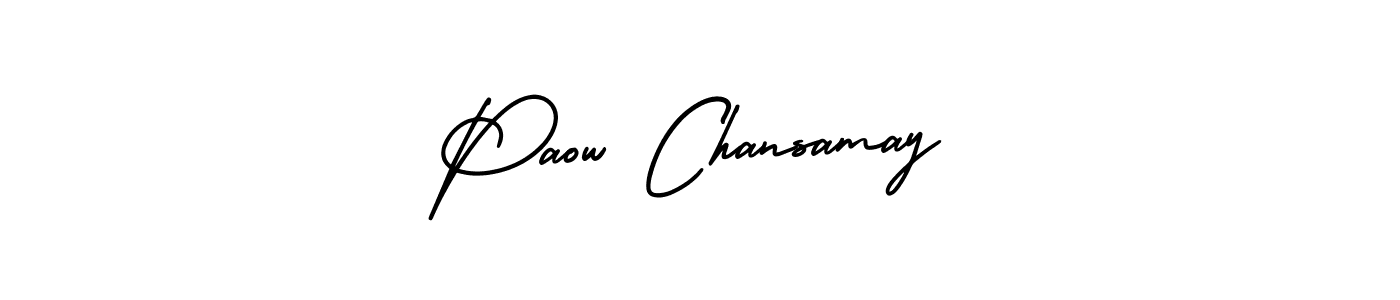 How to make Paow Chansamay name signature. Use AmerikaSignatureDemo-Regular style for creating short signs online. This is the latest handwritten sign. Paow Chansamay signature style 3 images and pictures png