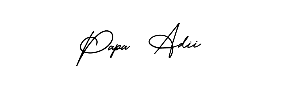 Use a signature maker to create a handwritten signature online. With this signature software, you can design (AmerikaSignatureDemo-Regular) your own signature for name Papa  Adii. Papa  Adii signature style 3 images and pictures png