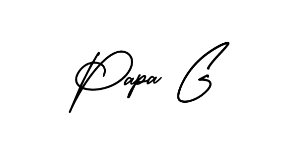 The best way (AmerikaSignatureDemo-Regular) to make a short signature is to pick only two or three words in your name. The name Papa G include a total of six letters. For converting this name. Papa G signature style 3 images and pictures png